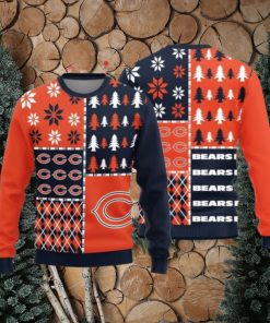 Christmas Sweater Chicago Bears Christmas Pine Trees Pattern Limited Edition 3D Sweater