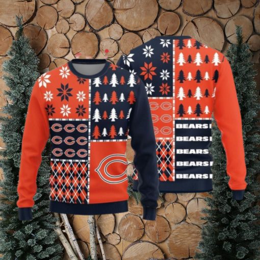 Christmas Sweater Chicago Bears Christmas Pine Trees Pattern Limited Edition 3D Sweater