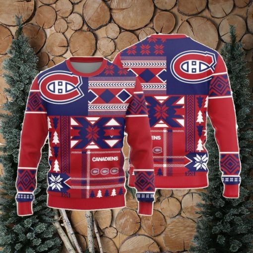 Christmas Sweater Montreal Canadiens Christmas Snowflakes Pattern Limited Edition 3D Sweater