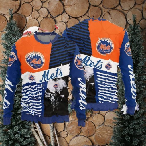 Christmas Sweater York Mets Skull Pattern Limited Edition 3D Sweater