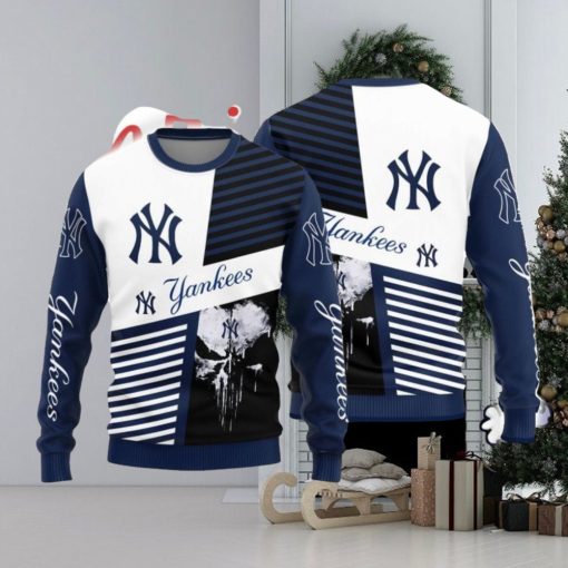 Christmas Sweater York Yankees Skull Pattern Limited Edition 3D Sweater