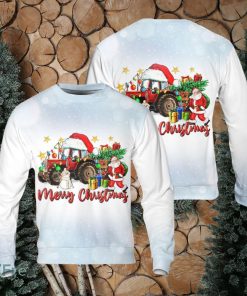 Christmas Tractor With Santa And Snowman Christmas Sweater