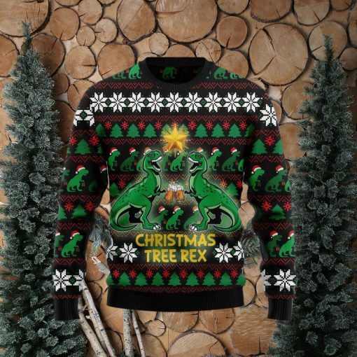 Christmas Tree Rex Ugly Christmas Sweater Gift Men Women