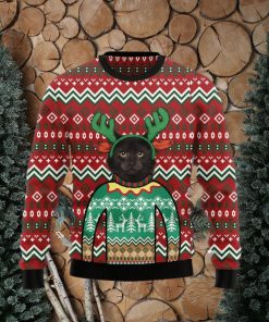 Christmas Ugly Sweater Awesome Black Cat Funny Gift For Men And Women