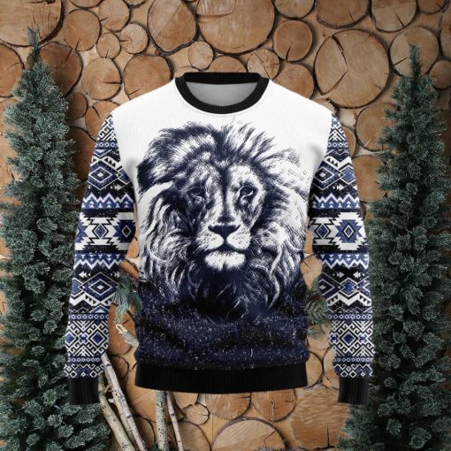 Christmas Ugly Sweater Awesome Lion Funny Gift For Men And Women