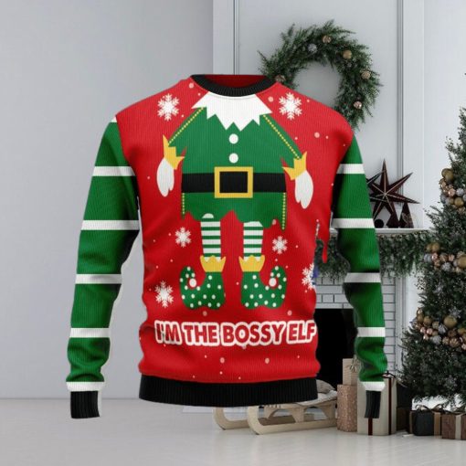 Christmas Ugly Sweater Bossy Elf Funny Sweater Gift For Men And Women