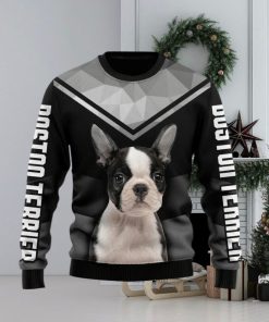 Christmas Ugly Sweater Boston Terrier Funny Sweater Gift For Men And Women