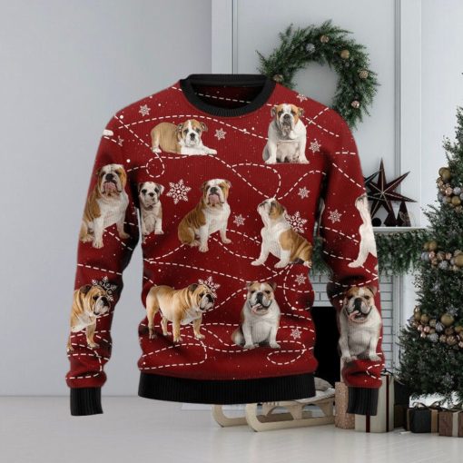 Christmas Ugly Sweater Bulldog Xmas Funny Sweater Gift For Men And Women