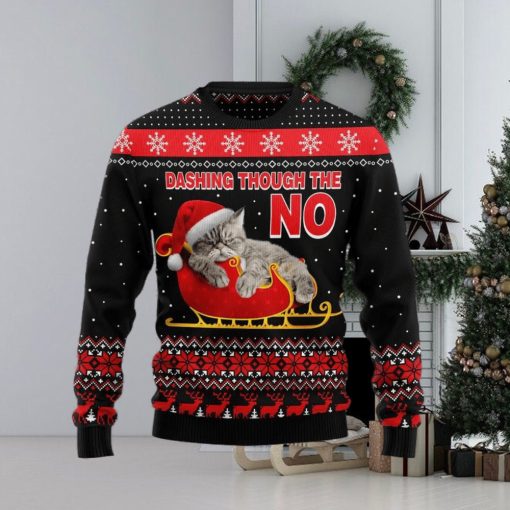 Christmas Ugly Sweater Cat Dashing Funny Sweater Gift For Men And Women