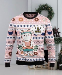 Christmas Ugly Sweater Cat Do It For Donuts Funny Sweater Gift For Men And Women