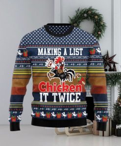 Christmas Ugly Sweater Chicken It Twice Funny Sweater Gift For Men And Women