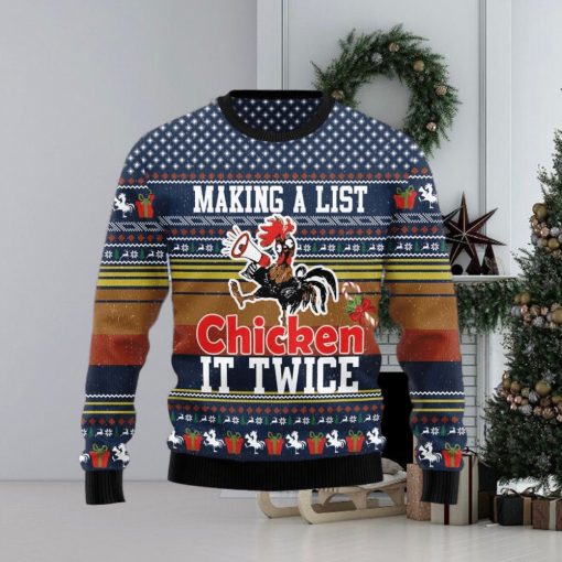 Christmas Ugly Sweater Chicken It Twice Funny Sweater Gift For Men And Women