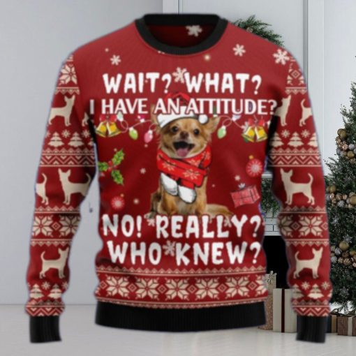 Christmas Ugly Sweater Chihuahua Attitude Funny Sweater Gift For Men And Women