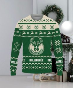 Christmas Ugly Sweater Snow Santa Pattern Logo Milwaukee Bucks Hot Trend For Fans Club