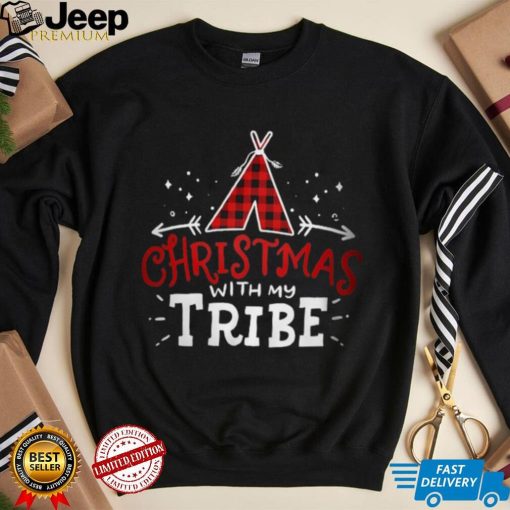 Christmas With My Tribe Buffalo Plaid Fami T Shirt