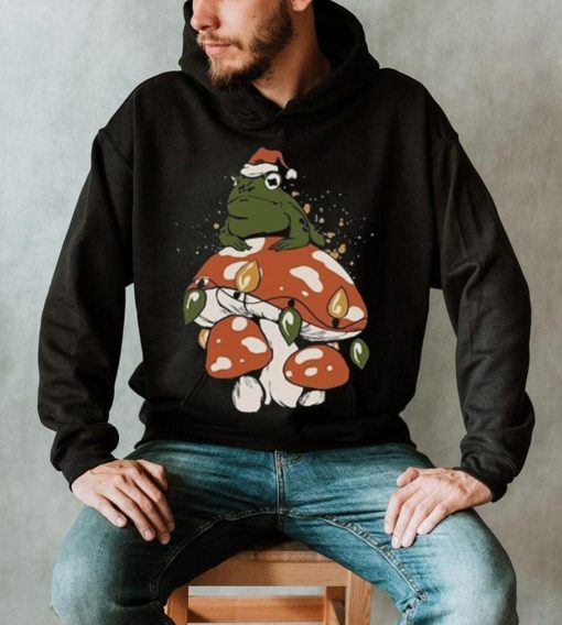 Christmas frog with Santa hat and light draw gift shirt