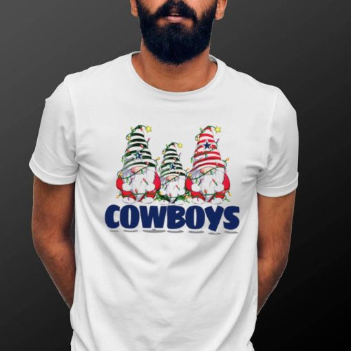 Christmas lights NFL Gnomes Dallas Cowboys football funny shirt