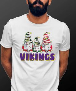 Christmas lights NFL Gnomes Minnesota Vikings football funny shirt