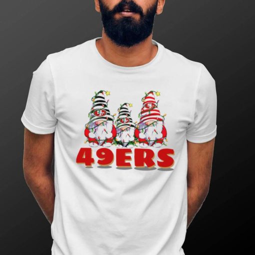 Christmas lights NFL Gnomes San Francisco 49ers football funny shirt