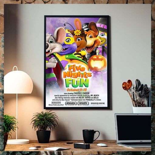 Chuck E Cheese Five Nights Of Fun Home Decor Poster Canvas