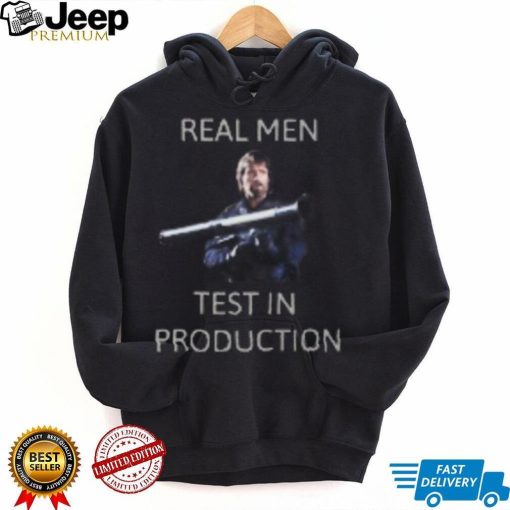 Chuck Norris   Real Men Test in Production Essential T Shirt