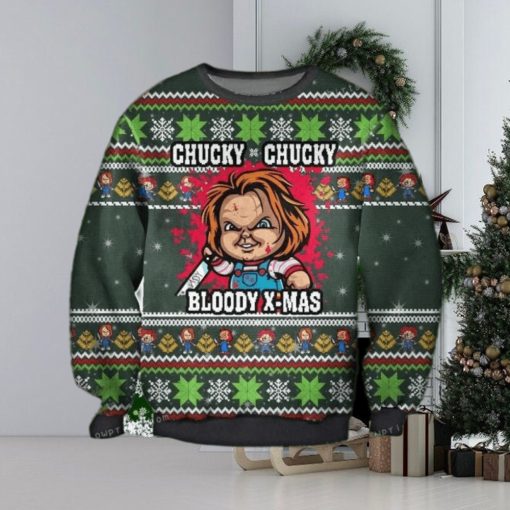 Chucky Chucky – Bloody X mas Horror Movie Ugly Sweater For Woman