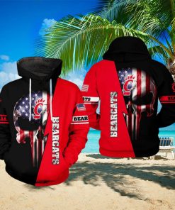 Cincinnati Bearcats NCAA US Flag Skull 3D Printed Hoodie