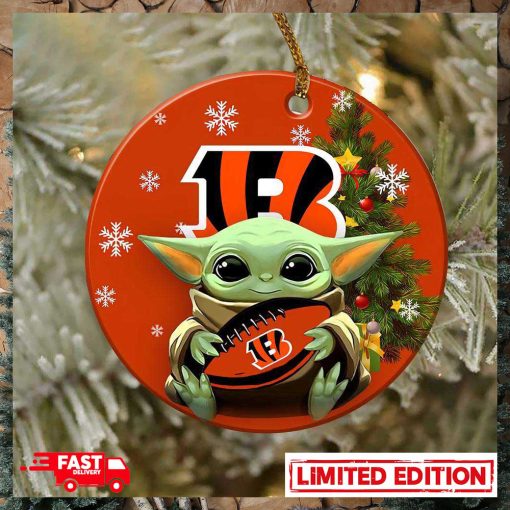 Cincinnati Bengals Baby Yoda NFL 2023 Christmas Tree Decorations Ornament