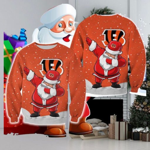 Cincinnati Bengals Christmas Dab Santa Ugly Sweater For Fans AOP Gift