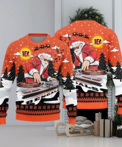 Cincinnati Bengals Christmas Funny DJ Santa New Style Knitted Sweater For Men And Women