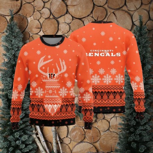 Cincinnati Bengals Christmas Reindeer Knitted Sweater