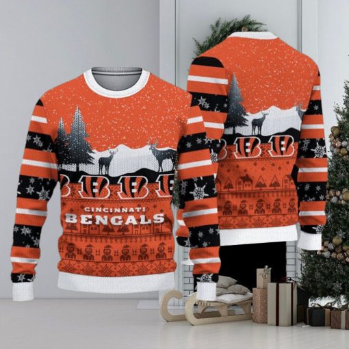 Cincinnati Bengals Fans Reindeers Pattern Ugly Christmas Sweater Gift