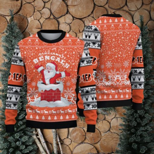 Cincinnati Bengals Fans Santa Claus Pattern Ugly Christmas Sweater Gift