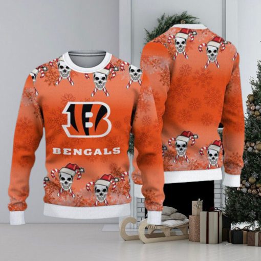 Cincinnati Bengals Fans Skull Cookies Ugly Christmas Sweater