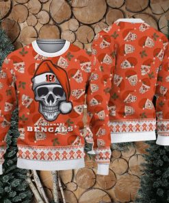 Cincinnati Bengals Fans Skull Sleigh Knitted Christmas Sweater