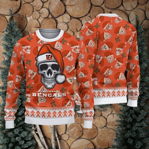 Cincinnati Bengals Fans Skull Sleigh Knitted Christmas Sweater