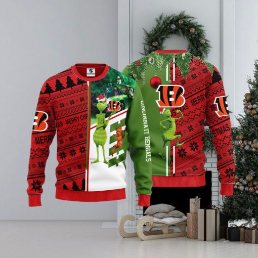 Cincinnati Bengals Grinch & Scooby Doo Christmas Ugly Sweater 1