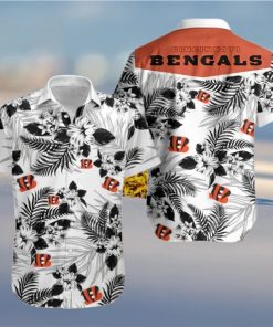 Cincinnati Bengals Logo White Hawaiian Shirt