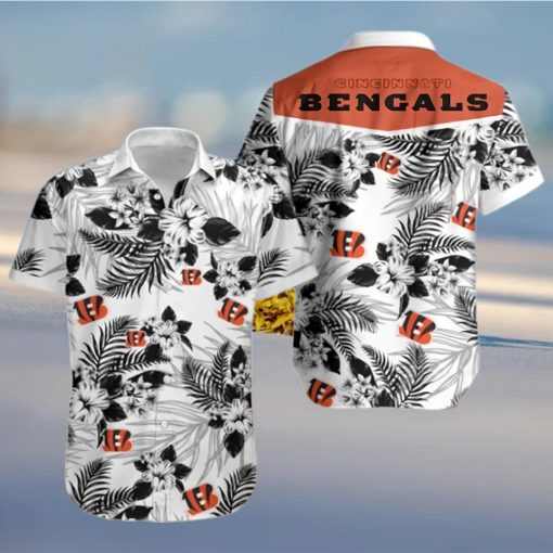 Cincinnati Bengals Logo White Hawaiian Shirt