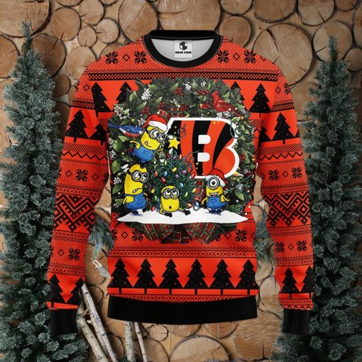 Cincinnati Bengals Minion Christmas Ugly Sweater