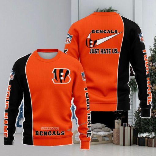 Cincinnati Bengals NFL Just Hate Us Personalized For Fans Sweater New