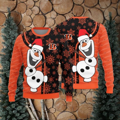 Cincinnati Bengals Olaf Christmas Funny Knitted Sweater