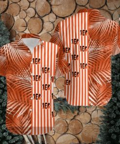 Cincinnati Bengals Palm Leaves And Stripes NFL Gift For Fan Hawaiian Shirt