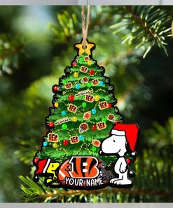 Cincinnati Bengals Personalized Your Name Snoopy And Peanut Ornament Christmas Gifts For NFL Fans SP161023135ID03