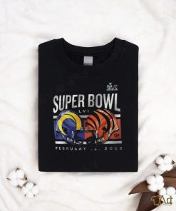 Cincinnati Bengals vs. Los Angeles Rams Fanatics Branded Super Bowl LVI Matchup Dueling Helmets T Shirt