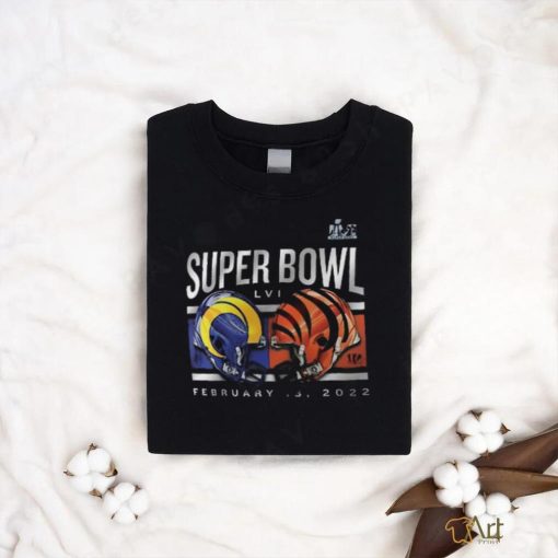 Cincinnati Bengals vs. Los Angeles Rams Fanatics Branded Super Bowl LVI Matchup Dueling Helmets T Shirt