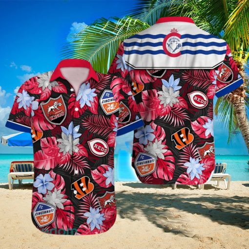 Cincinnati Logo Sport Teams Beach Lover Gift Aloha Hawaiian Shirt For Men And Women