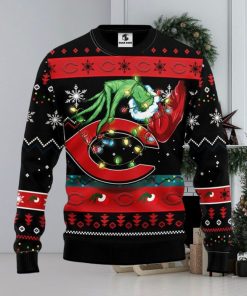 Cincinnati Reds Funny Grinch Christmas Ugly Sweater 3D Christmas Xmas Sweater