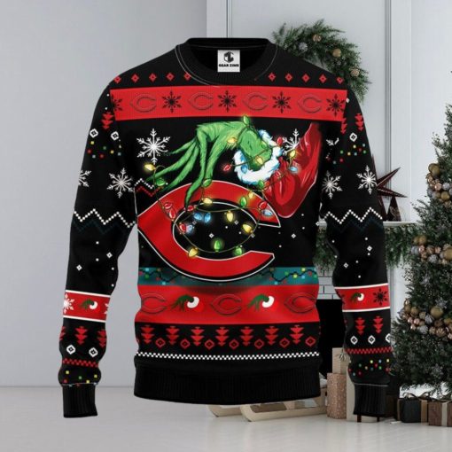 Cincinnati Reds Funny Grinch Christmas Ugly Sweater 3D Christmas Xmas Sweater