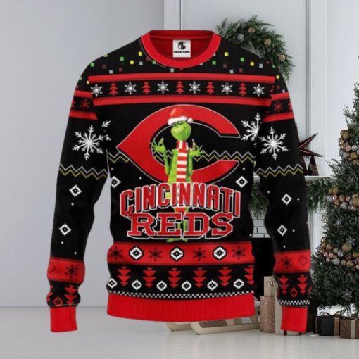 Cincinnati Reds Grinch Ugly Christmas Sweater